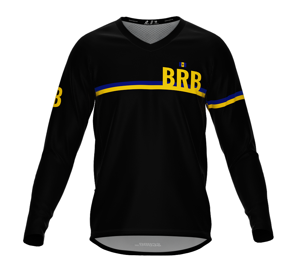 MTB BMX Cycling Jersey Long Sleeve Code Barbados Black for Men and Women