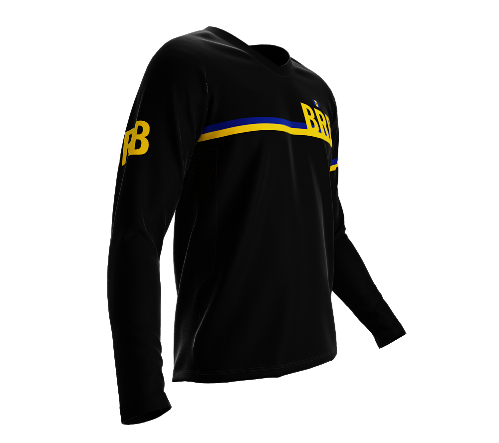 MTB BMX Cycling Jersey Long Sleeve Code Barbados Black for Men and Women