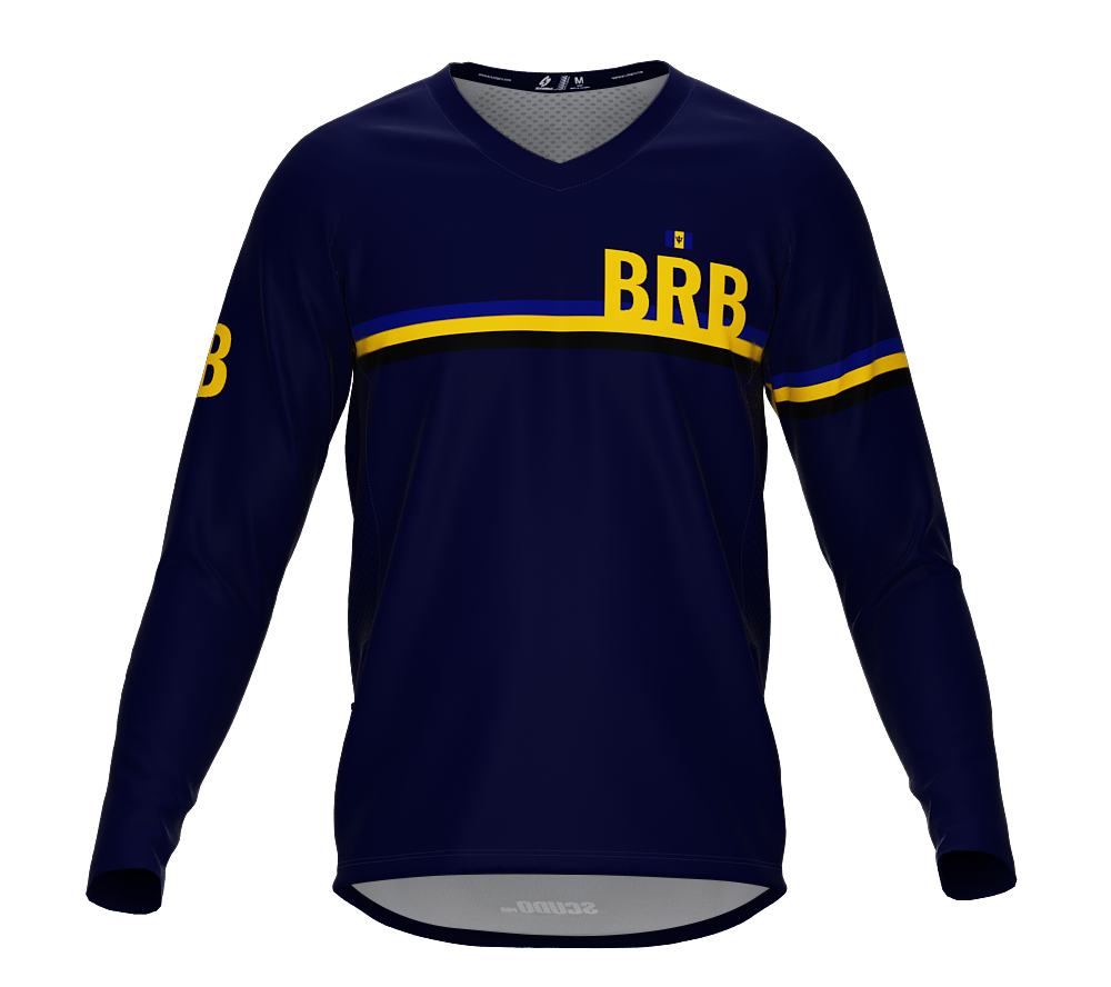 MTB BMX Cycling Jersey Long Sleeve Code Barbados Blue for Men and Women