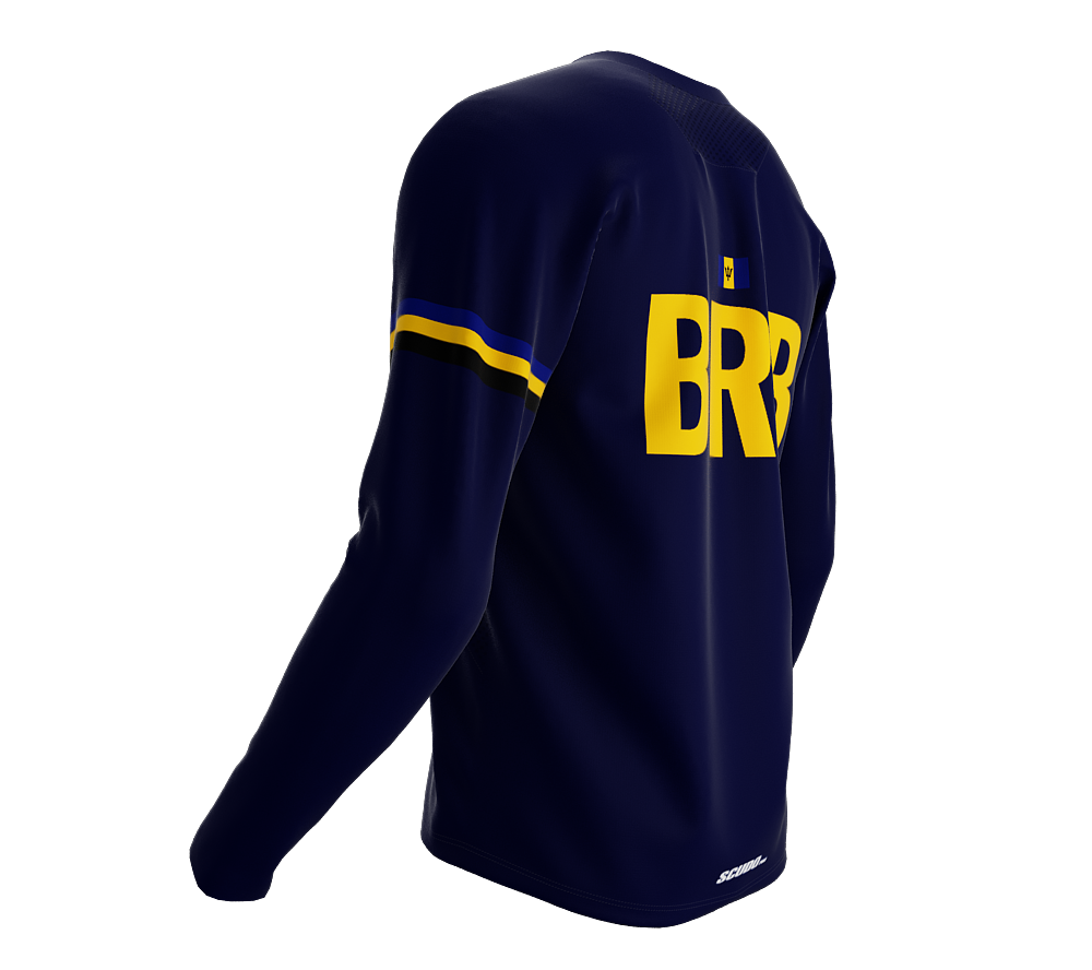 MTB BMX Cycling Jersey Long Sleeve Code Barbados Blue for Men and Women