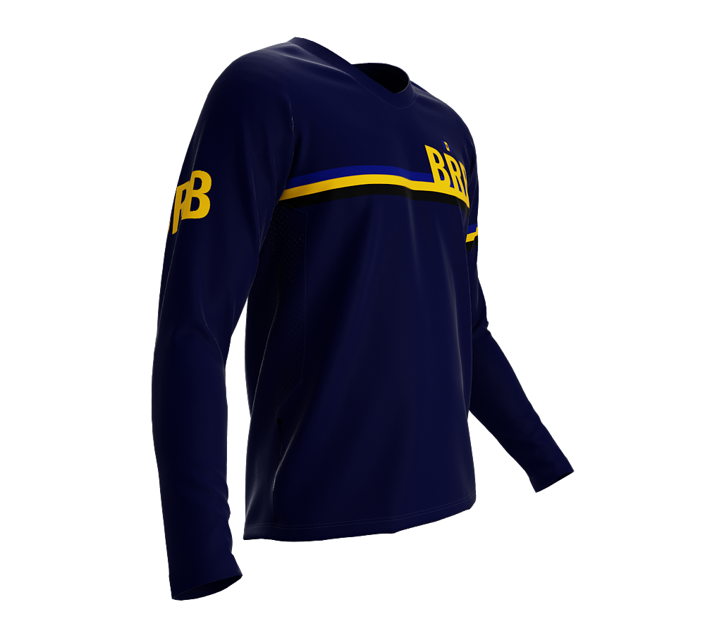 MTB BMX Cycling Jersey Long Sleeve Code Barbados Blue for Men and Women