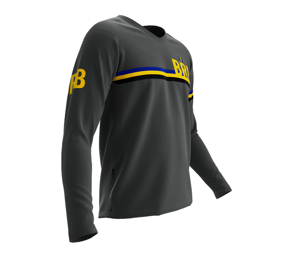 MTB BMX Cycling Jersey Long Sleeve Code Barbados Gray for Men and Women