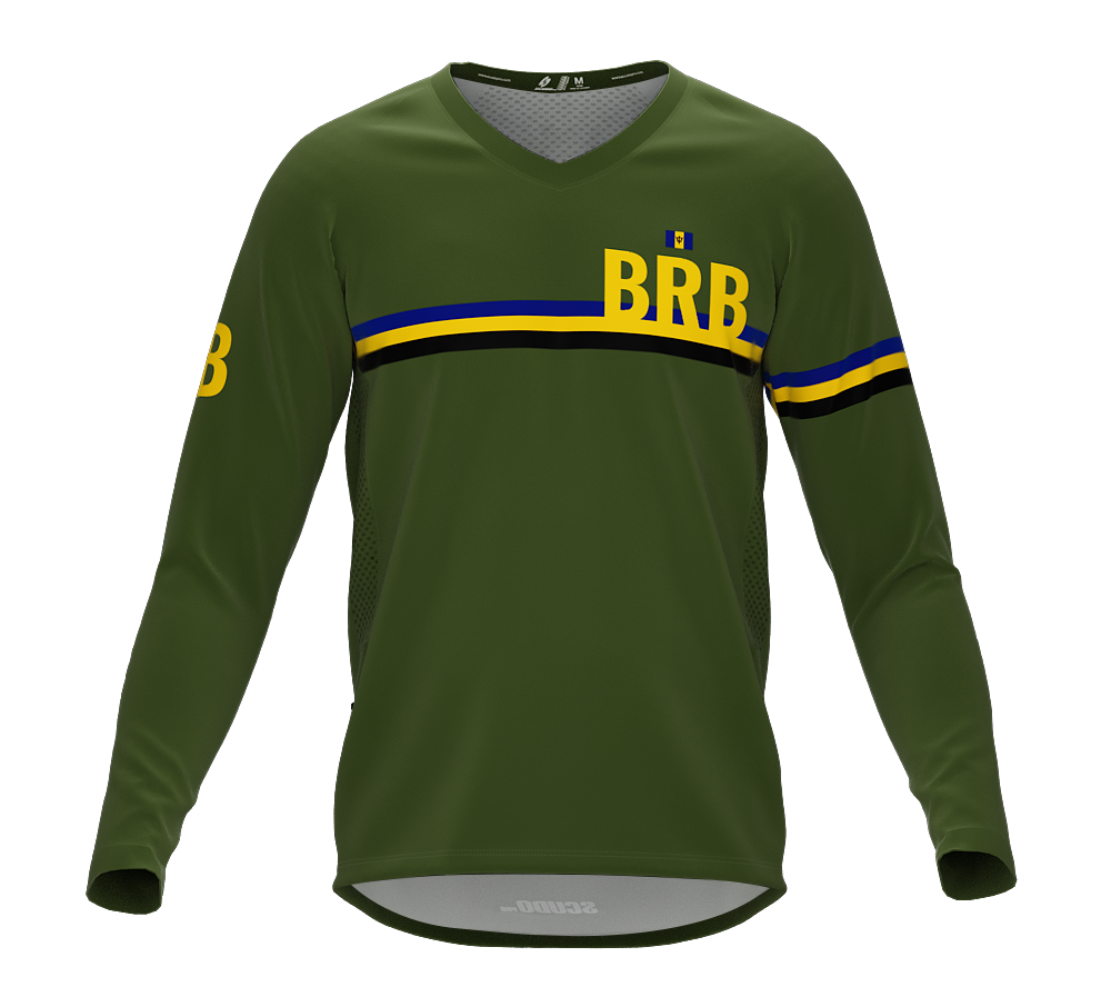 MTB BMX Cycling Jersey Long Sleeve Code Barbados Green for Men and Women