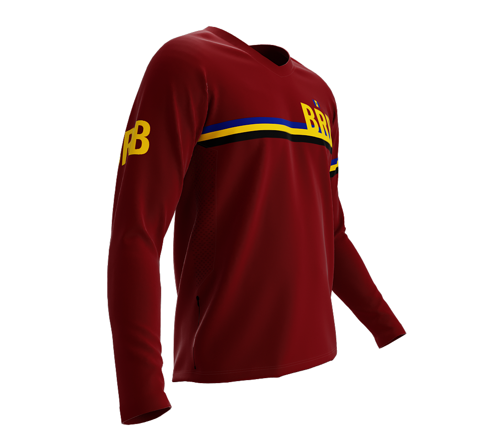 MTB BMX Cycling Jersey Long Sleeve Code Barbados Vine for Men and Women