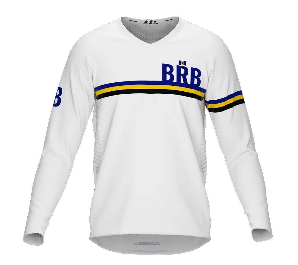 MTB BMX Cycling Jersey Long Sleeve Code Barbados White for Men and Women