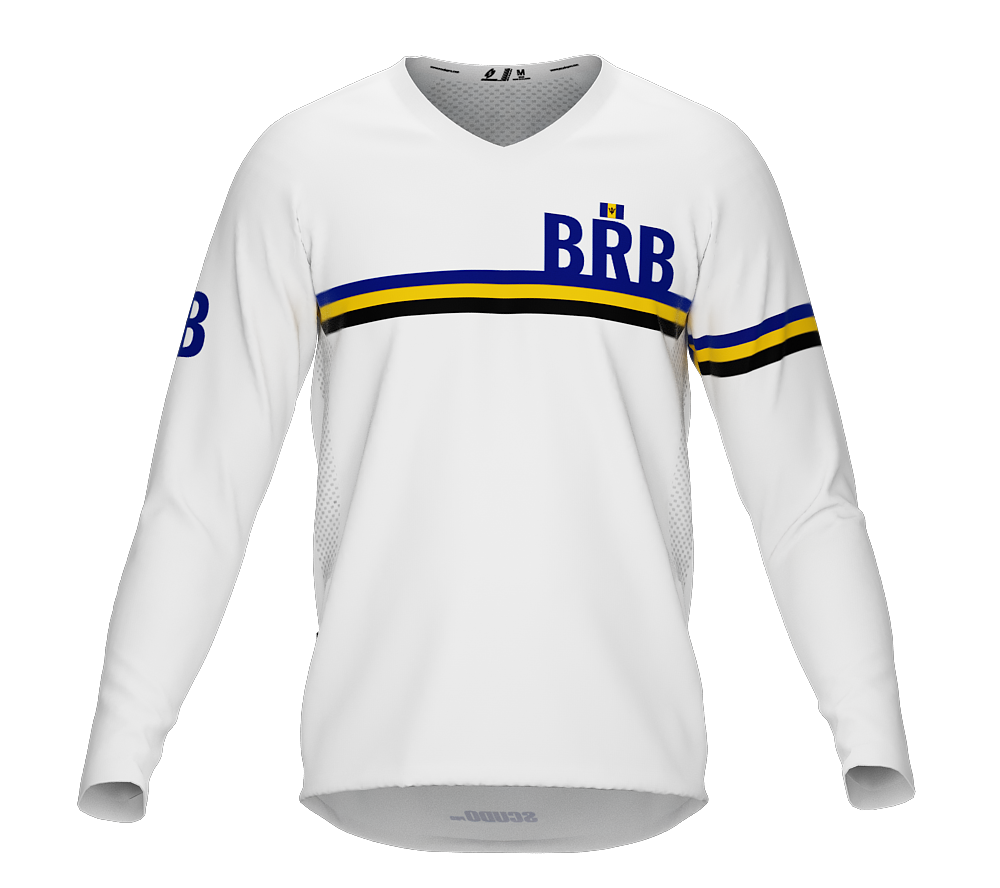 MTB BMX Cycling Jersey Long Sleeve Code Barbados White for Men and Women