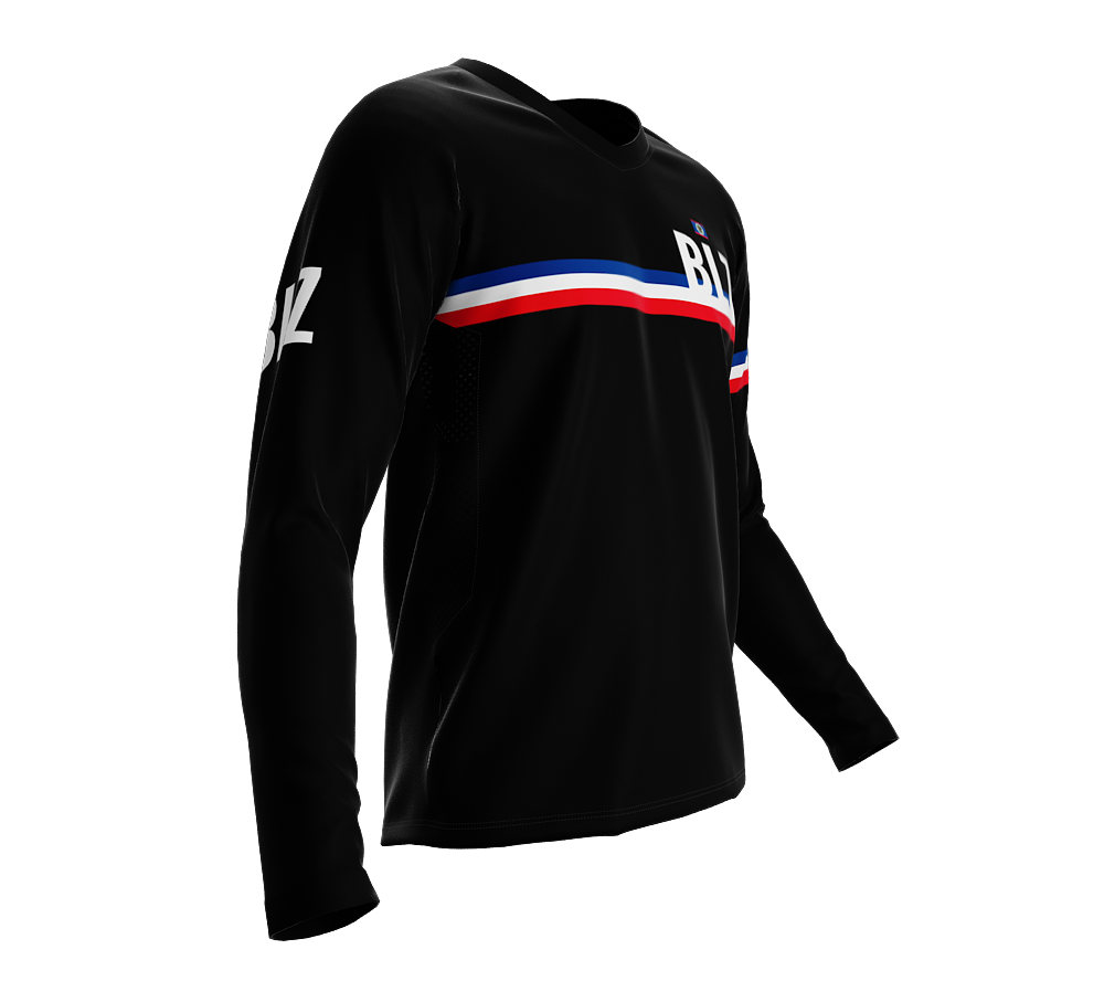 MTB BMX Cycling Jersey Long Sleeve Code Belize Black for Men and Women