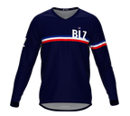 MTB BMX Cycling Jersey Long Sleeve Code Belize Blue for Men and Women