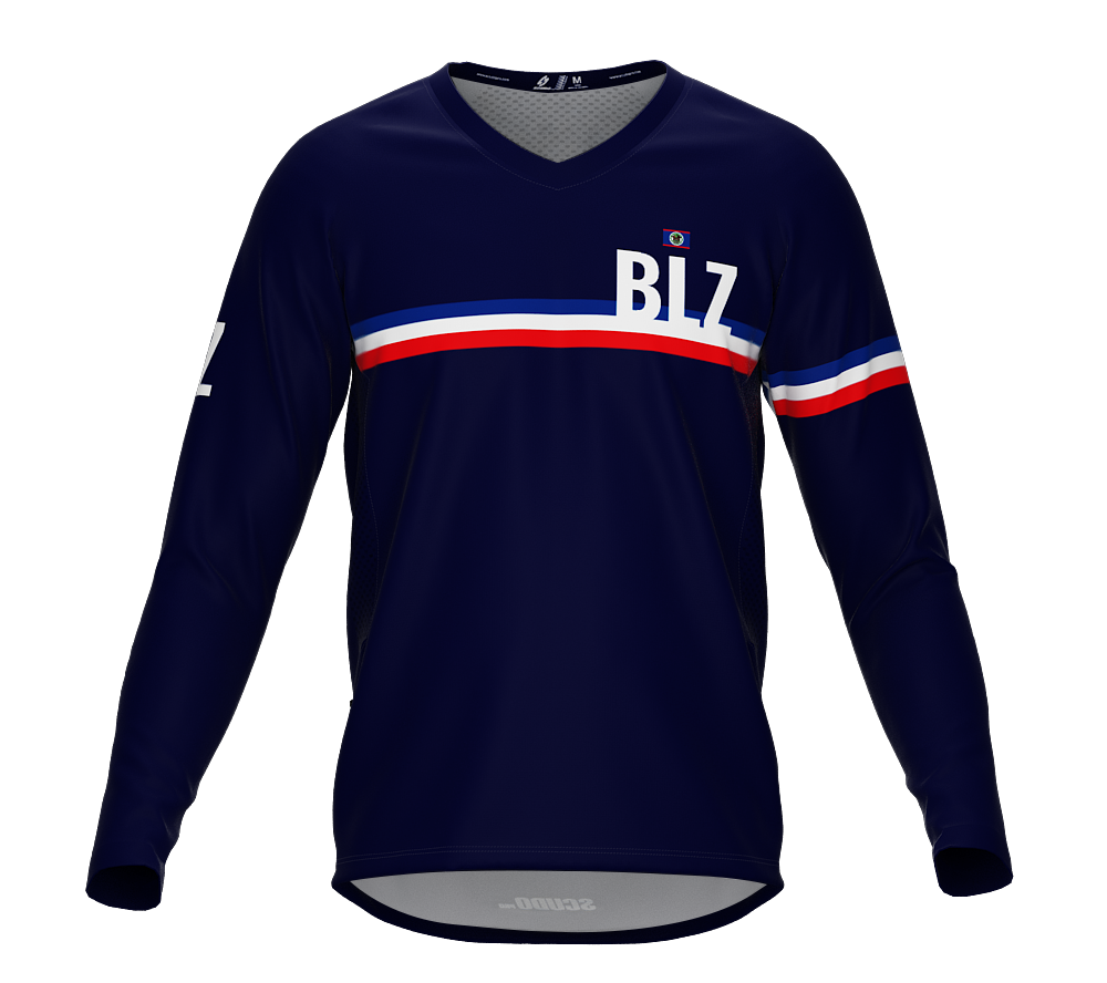 MTB BMX Cycling Jersey Long Sleeve Code Belize Blue for Men and Women