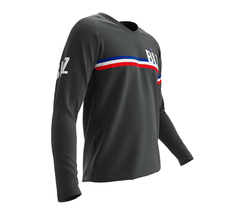 MTB BMX Cycling Jersey Long Sleeve Code Belize Gray for Men and Women