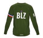 MTB BMX Cycling Jersey Long Sleeve Code Belize Green for Men and Women