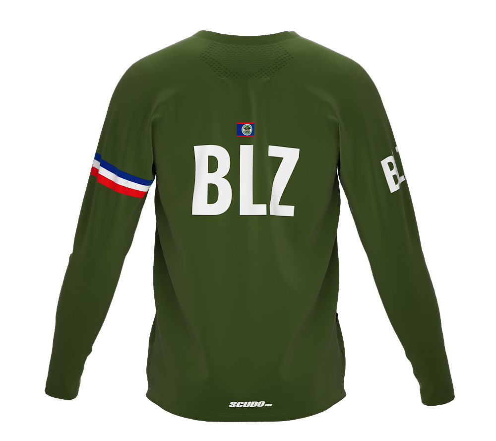 MTB BMX Cycling Jersey Long Sleeve Code Belize Green for Men and Women
