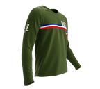 MTB BMX Cycling Jersey Long Sleeve Code Belize Green for Men and Women