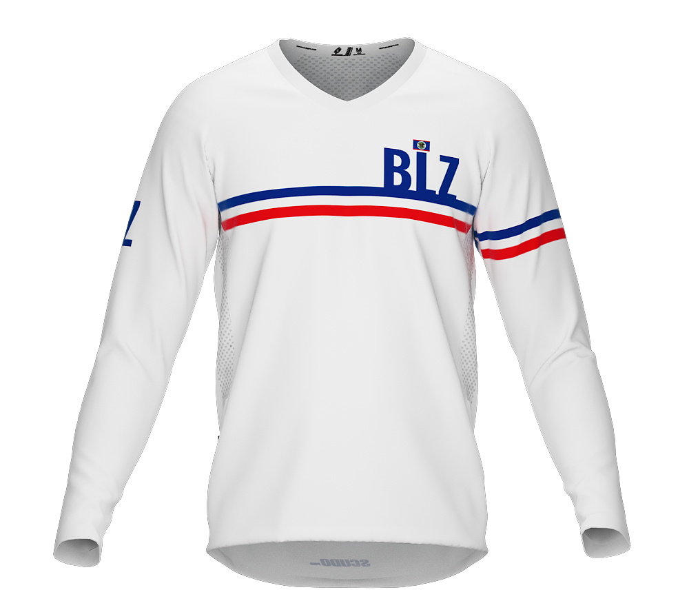 MTB BMX Cycling Jersey Long Sleeve Code Belize White for Men and Women
