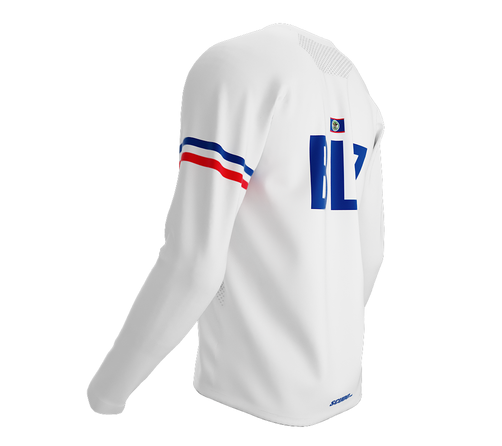 MTB BMX Cycling Jersey Long Sleeve Code Belize White for Men and Women