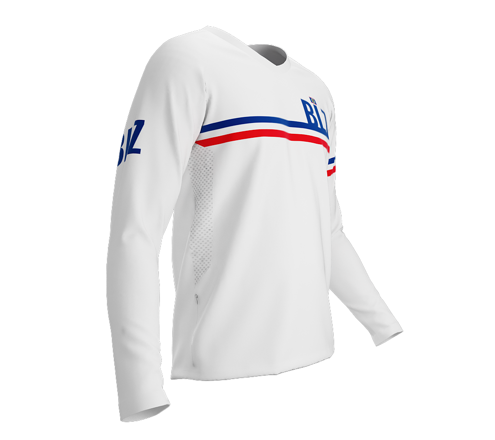 MTB BMX Cycling Jersey Long Sleeve Code Belize White for Men and Women