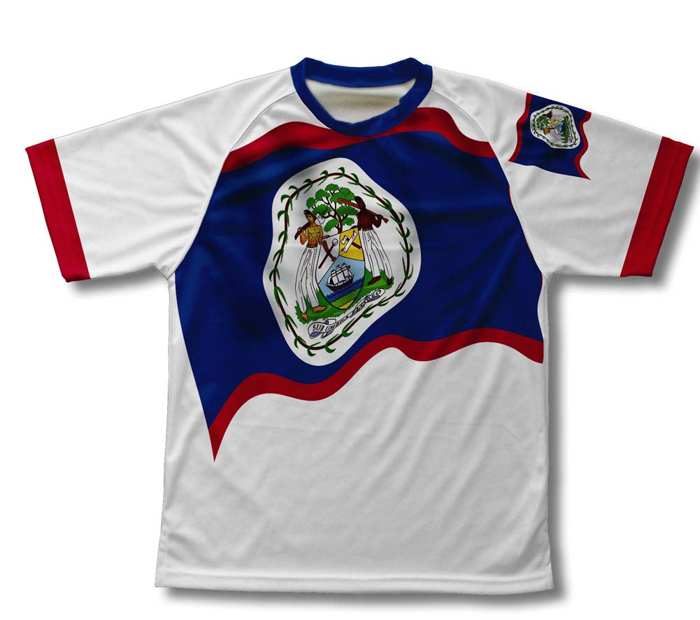 Belize Flag Technical T-Shirt for Men and Women