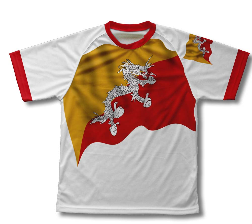 Bhutan Flag Technical T-Shirt for Men and Women