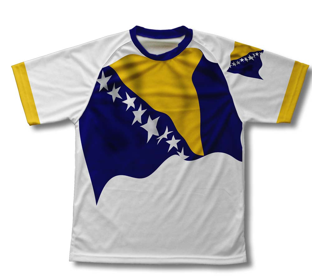 Bosnia And Herzegovina Flag Technical T-Shirt for Men and Women