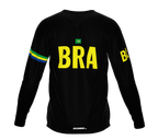 MTB BMX Cycling Jersey Long Sleeve Code Brazil Black for Men and Women