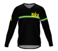 MTB BMX Cycling Jersey Long Sleeve Code Brazil Black for Men and Women