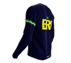 MTB BMX Cycling Jersey Long Sleeve Code Brazil Blue for Men and Women