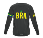 MTB BMX Cycling Jersey Long Sleeve Code Brazil Gray for Men and Women