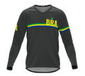 MTB BMX Cycling Jersey Long Sleeve Code Brazil Gray for Men and Women