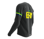 MTB BMX Cycling Jersey Long Sleeve Code Brazil Gray for Men and Women