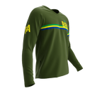 MTB BMX Cycling Jersey Long Sleeve Code Brazil Green for Men and Women