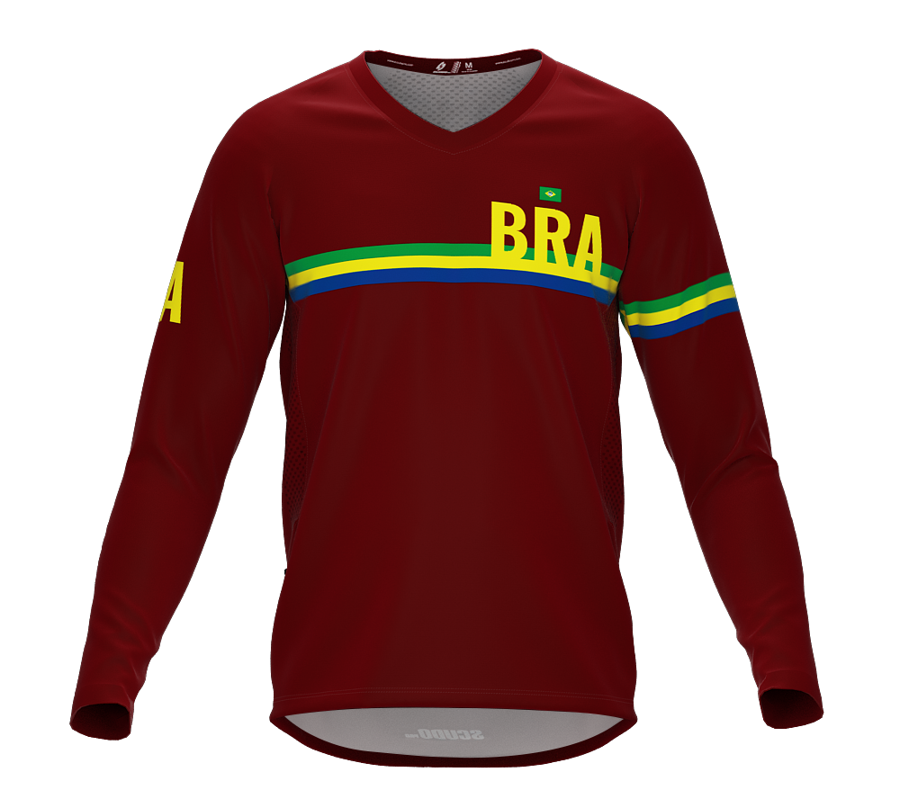 MTB BMX Cycling Jersey Long Sleeve Code Brazil Vine for Men and Women