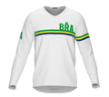 MTB BMX Cycling Jersey Long Sleeve Code Brazil White for Men and Women