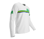 MTB BMX Cycling Jersey Long Sleeve Code Brazil White for Men and Women