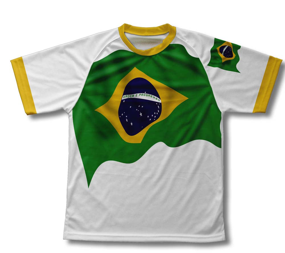 Brasil Flag Technical T-Shirt for Men and Women