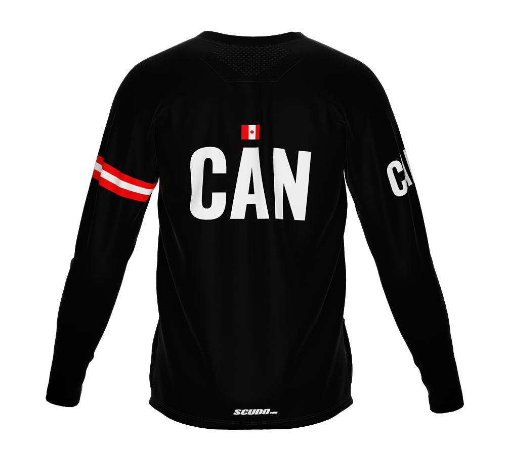MTB BMX Cycling Jersey Long Sleeve Code Canada Black for Men and Women