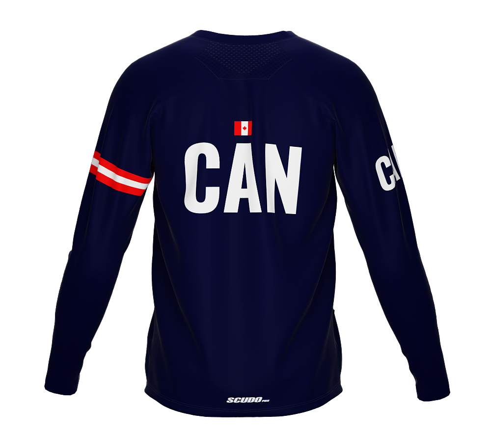 MTB BMX Cycling Jersey Long Sleeve Code Canada Blue for Men and Women