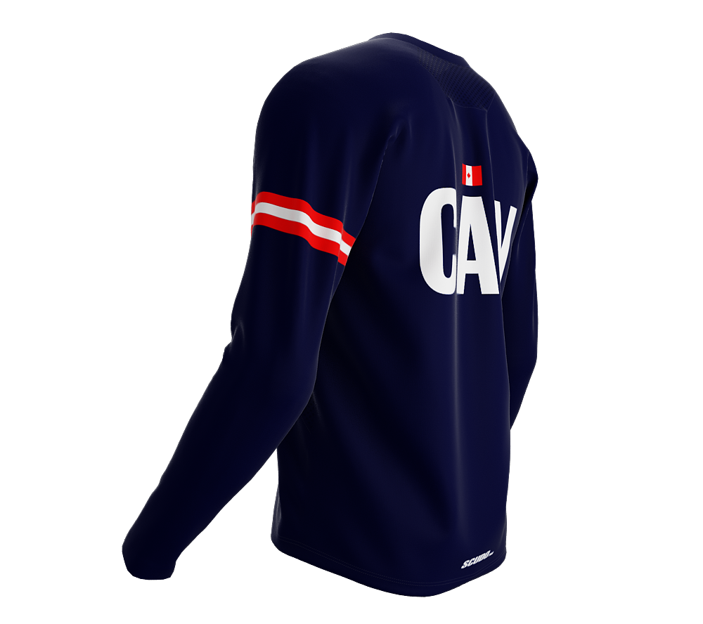 MTB BMX Cycling Jersey Long Sleeve Code Canada Blue for Men and Women