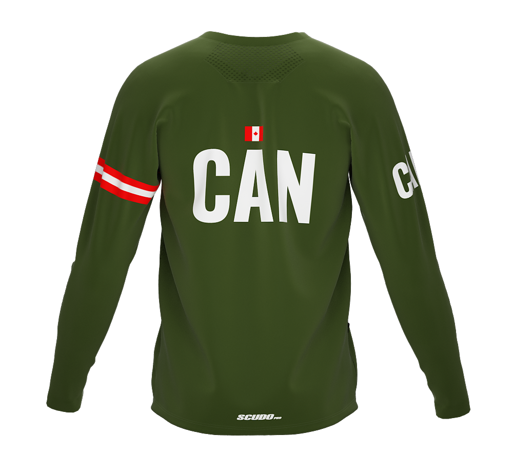 MTB BMX Cycling Jersey Long Sleeve Code Canada Green for Men and Women