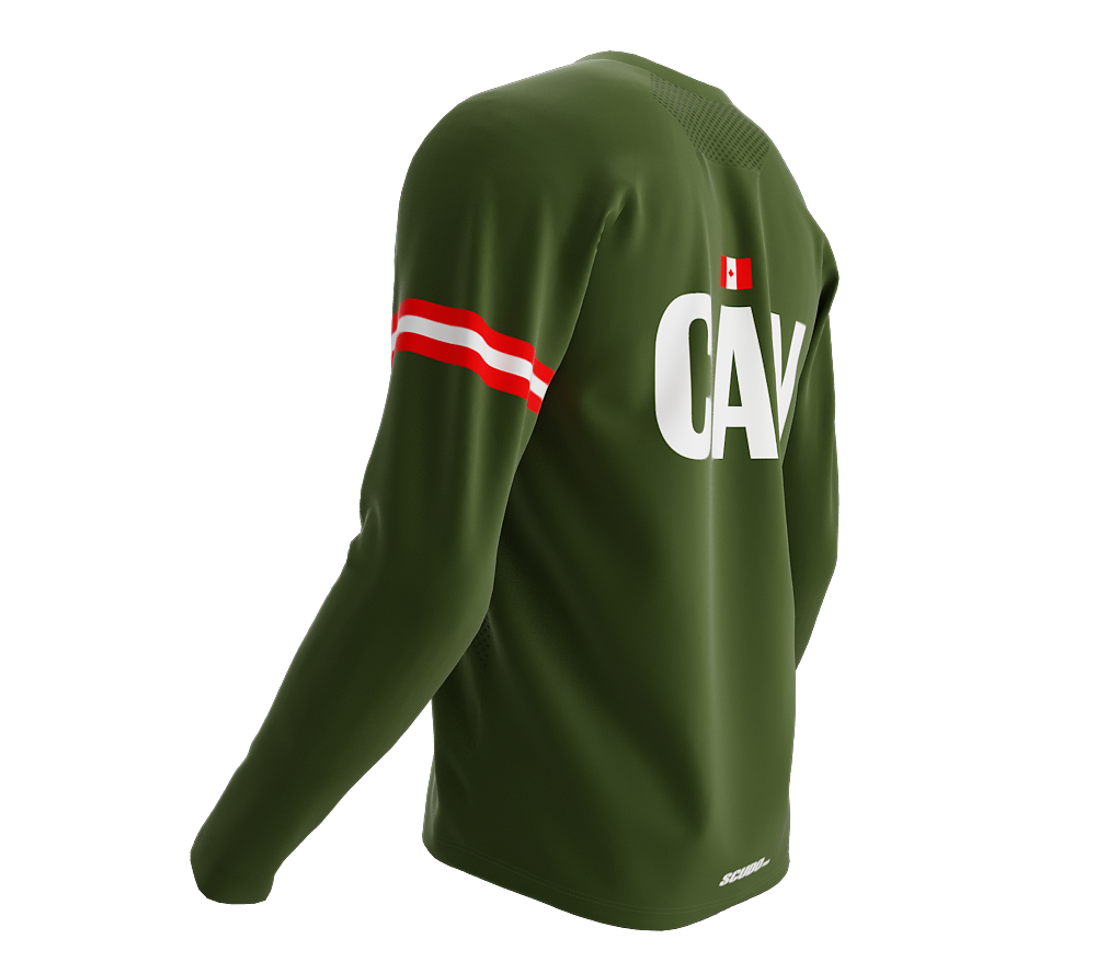 MTB BMX Cycling Jersey Long Sleeve Code Canada Green for Men and Women