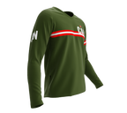 MTB BMX Cycling Jersey Long Sleeve Code Canada Green for Men and Women