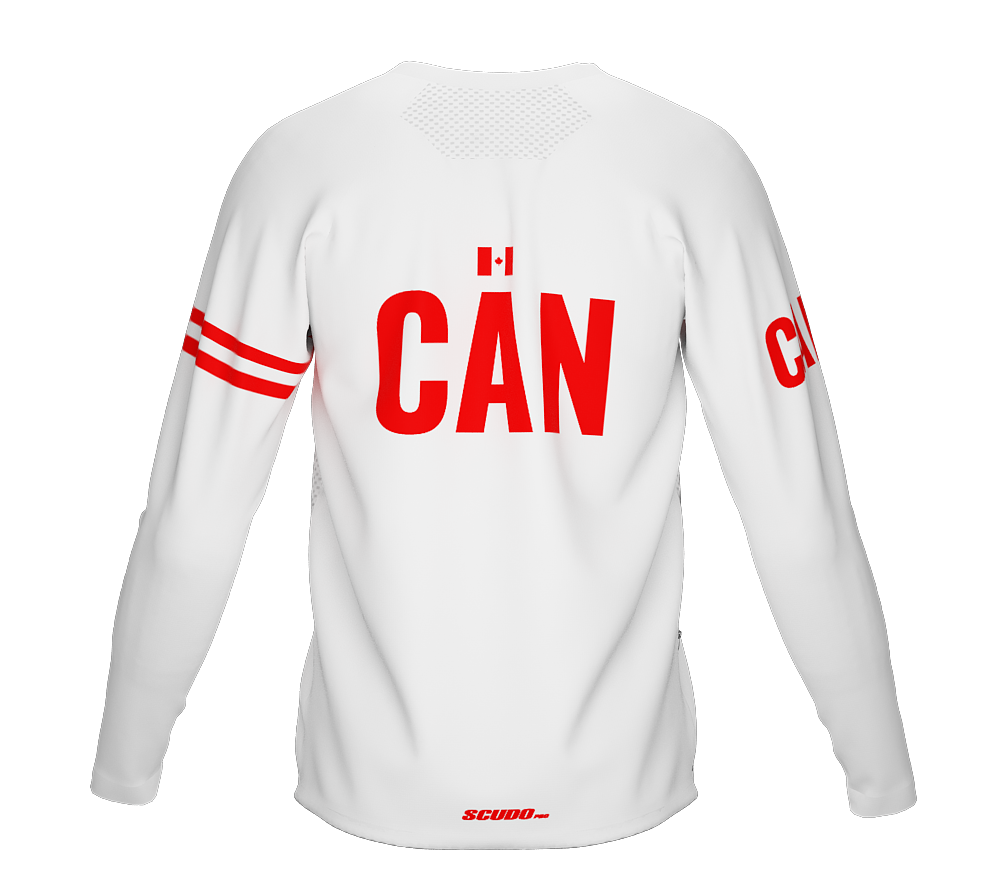 MTB BMX Cycling Jersey Long Sleeve Code Canada White for Men and Women