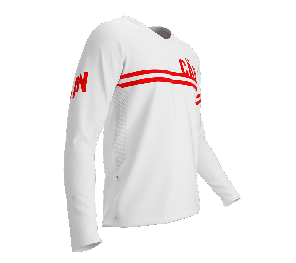 MTB BMX Cycling Jersey Long Sleeve Code Canada White for Men and Women
