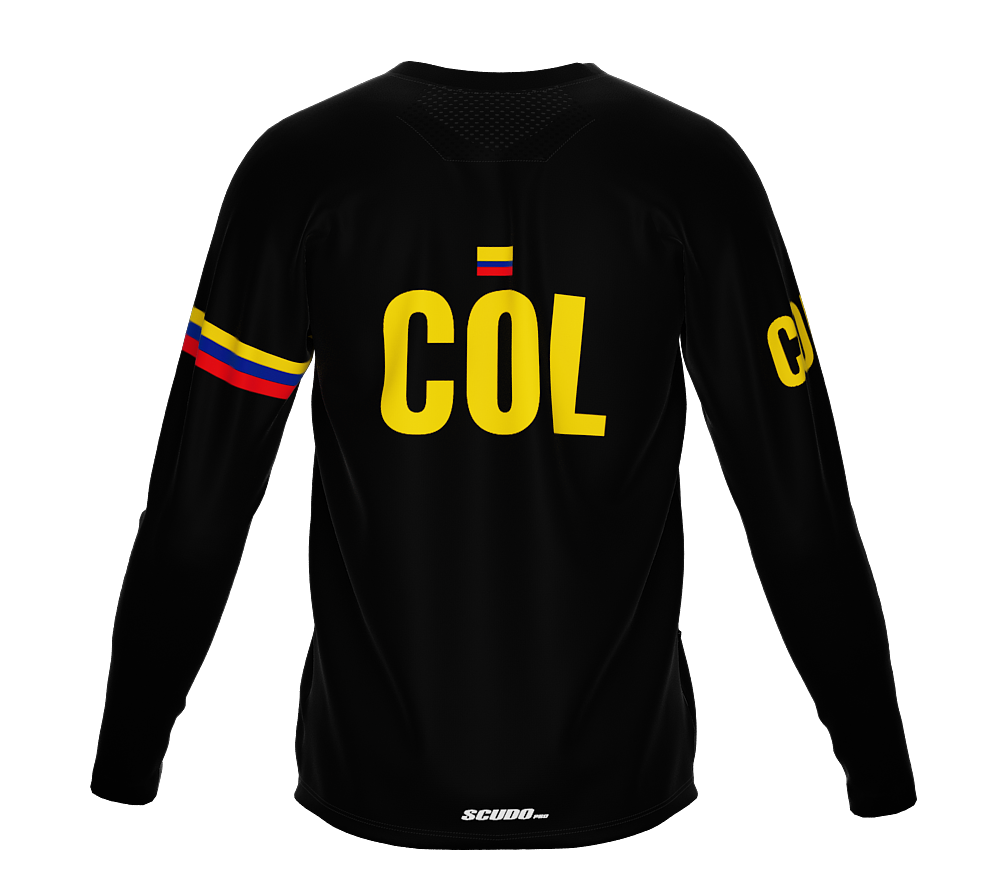 MTB BMX Cycling Jersey Long Sleeve Code Colombia Black for Men and Women