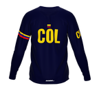 MTB BMX Cycling Jersey Long Sleeve Code Colombia Blue for Men and Women