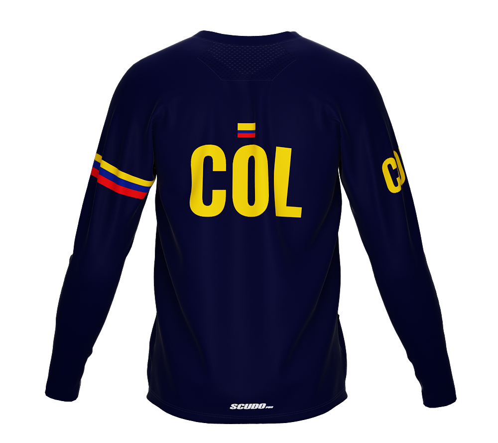 MTB BMX Cycling Jersey Long Sleeve Code Colombia Blue for Men and Women