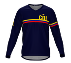 MTB BMX Cycling Jersey Long Sleeve Code Colombia Blue for Men and Women