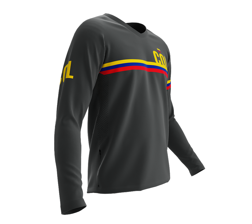 MTB BMX Cycling Jersey Long Sleeve Code Colombia Gray for Men and Women