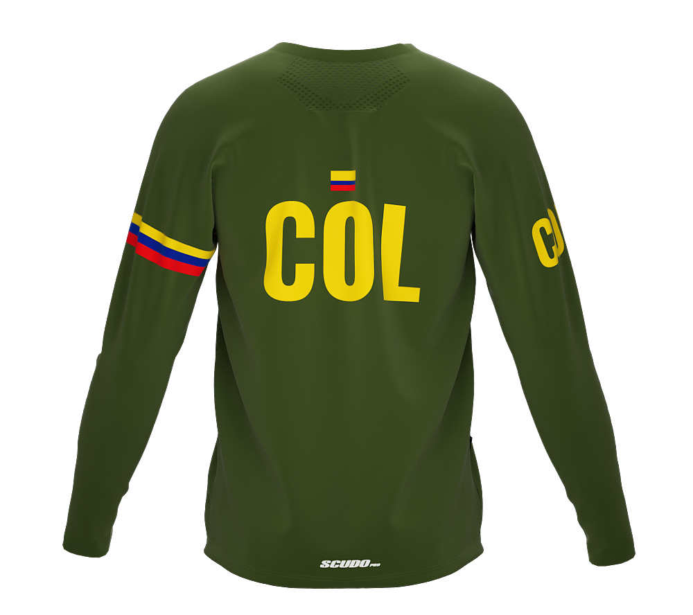 MTB BMX Cycling Jersey Long Sleeve Code Colombia Green for Men and Women