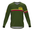 MTB BMX Cycling Jersey Long Sleeve Code Colombia Green for Men and Women