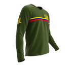 MTB BMX Cycling Jersey Long Sleeve Code Colombia Green for Men and Women